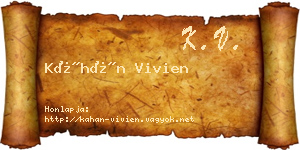 Káhán Vivien névjegykártya